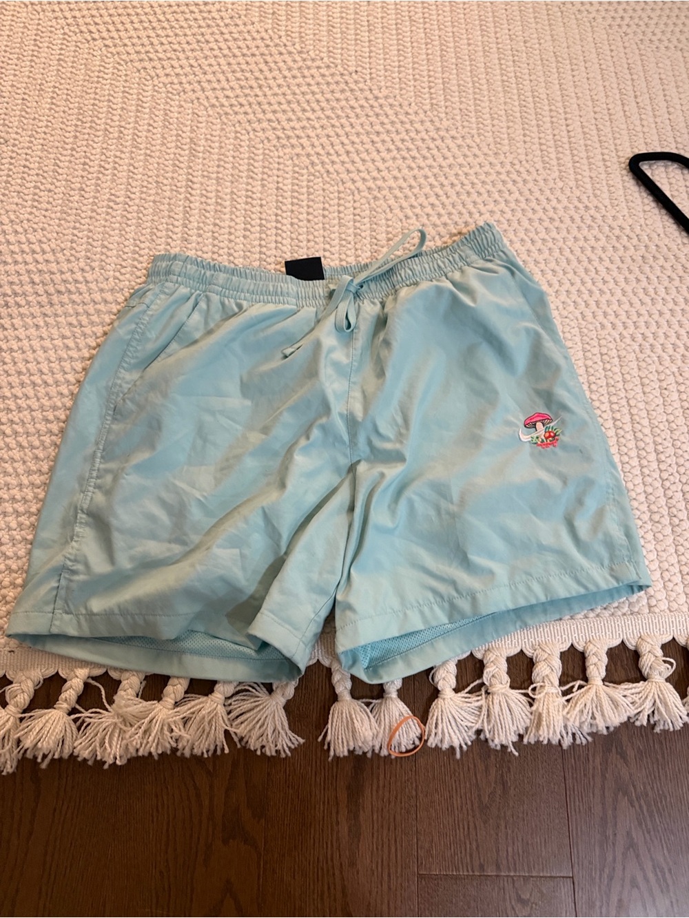 Nike Light Blue Men's Swim Trunks with Mushroom Embroidery